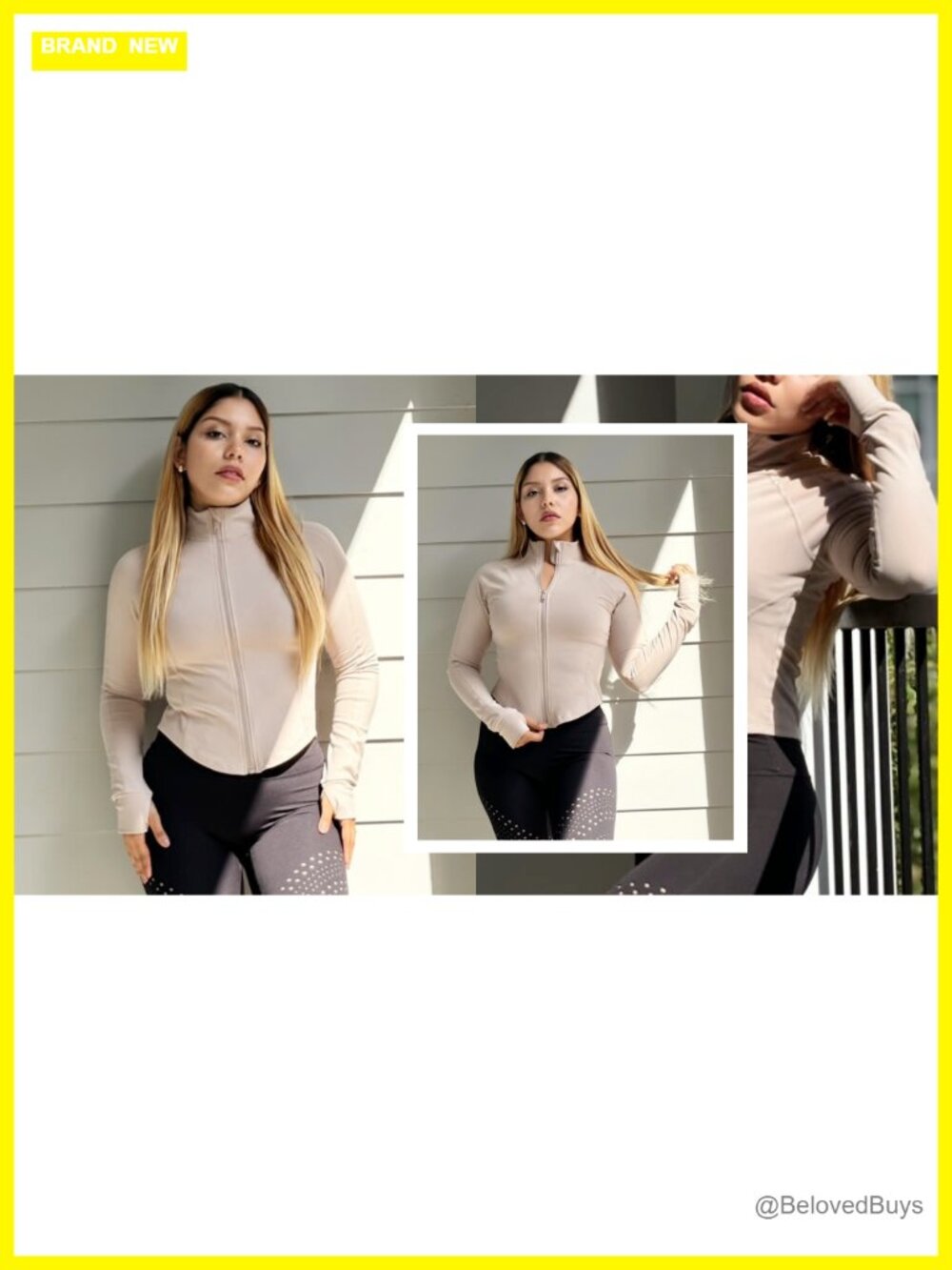 Women's Cropped Workout Jacket Lightweight Zip Up Athletic Yoga Top - Picture 5 of 6